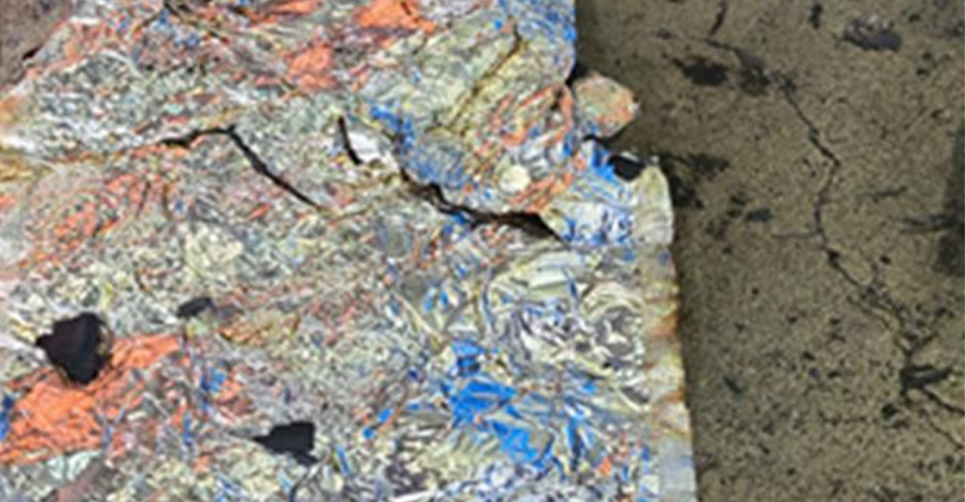 The shape of aluminum remains after the process